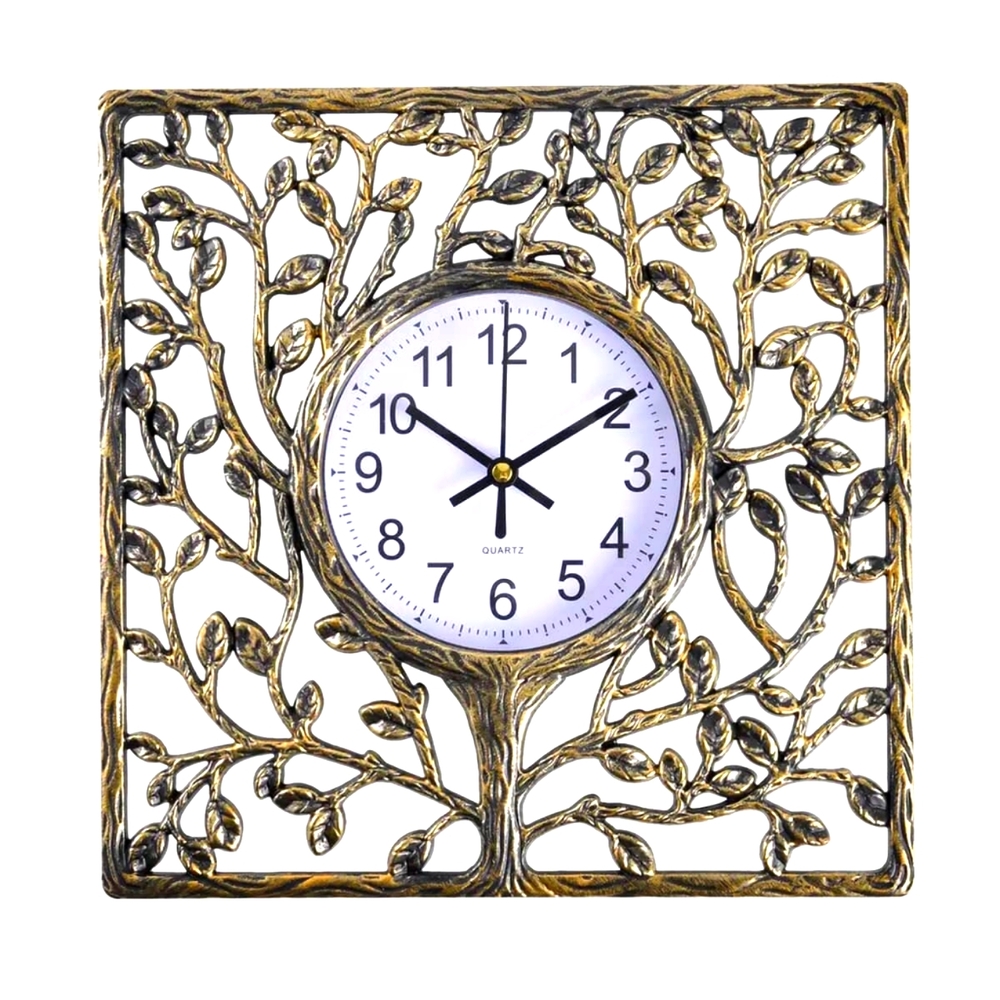 Vintage Bronze Tree Wall Clock - NWOB